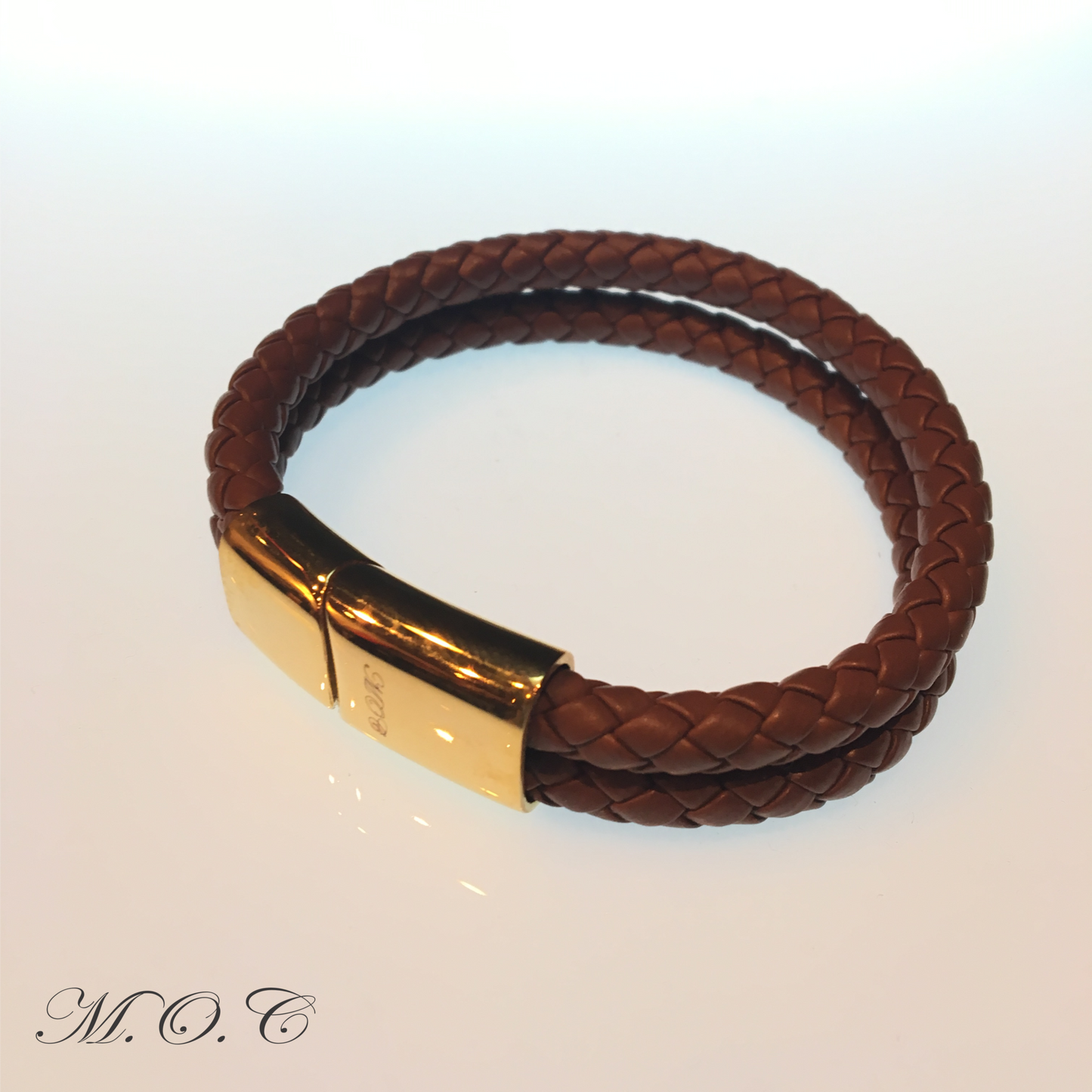 Due Brown Leather Bracelet