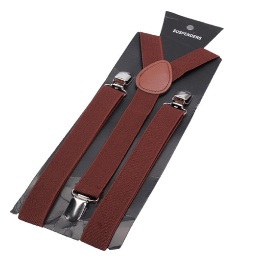 Elastic Y-Shape Braces/ Suspenders Brown